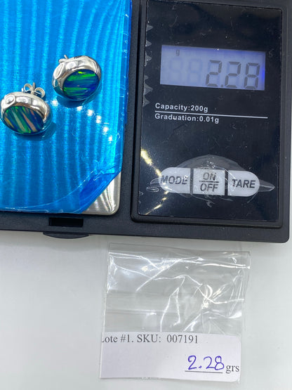 Aretes de Plata con Ópalo de Fuego Verde — Taxco 925 — foto 6