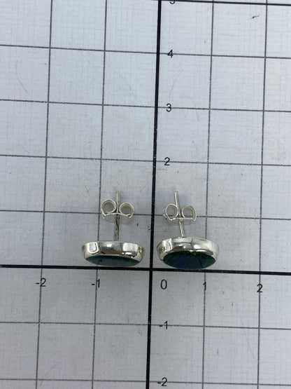 Aretes de plata ópalo de fuego en estuche, listos para regalo