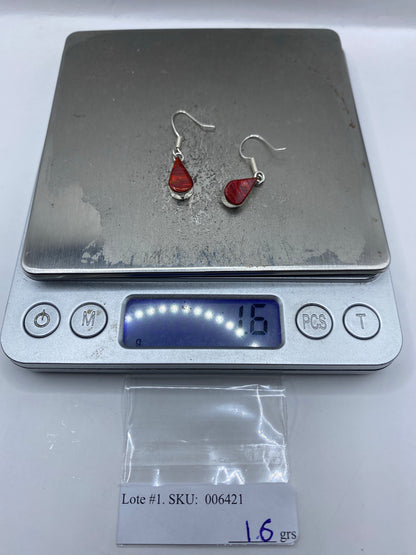 Aretes de Plata con Ópalo de Fuego Rojo — Taxco 950 — foto 6