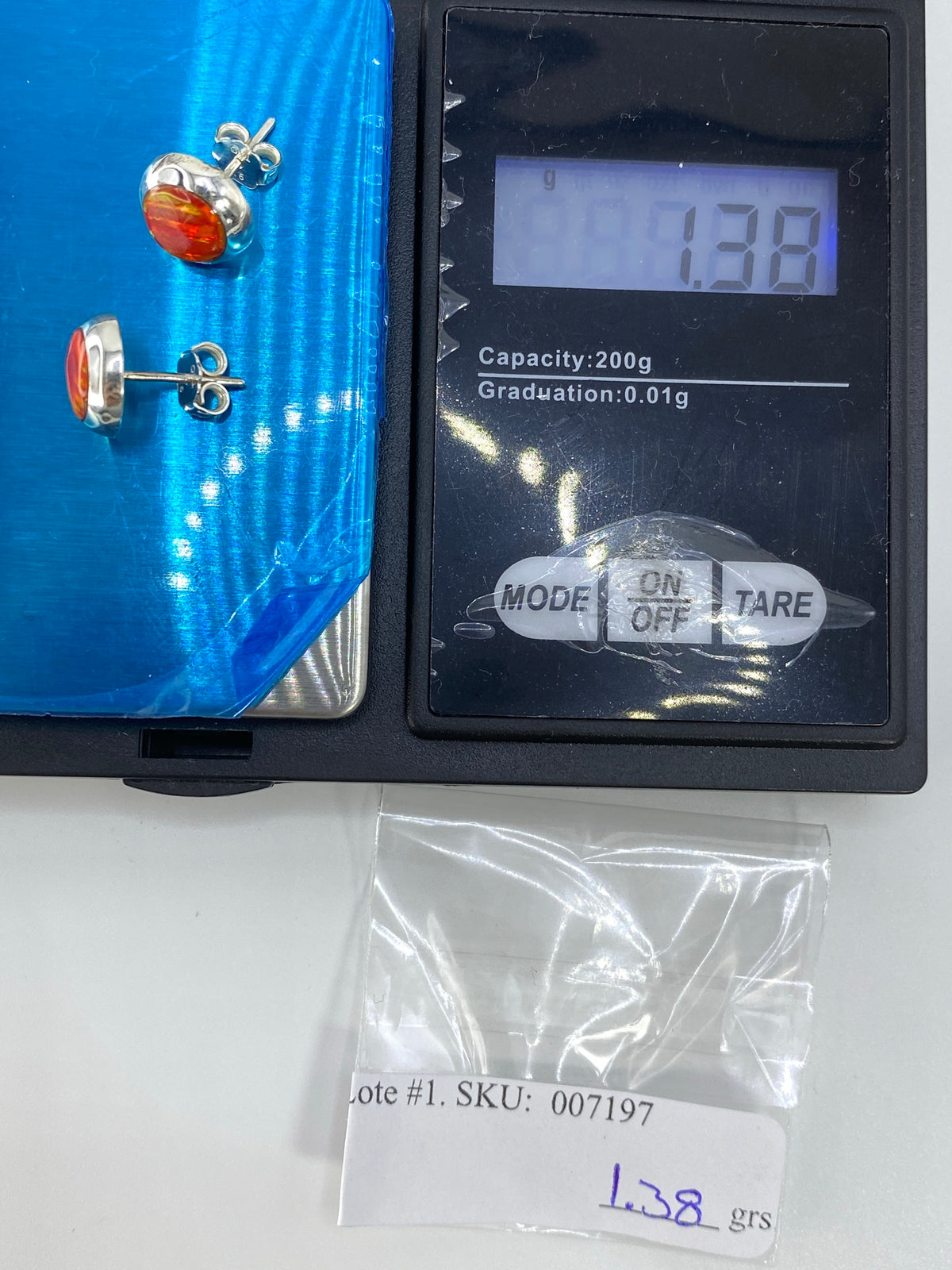 Aretes Plata con Ópalo de Fuego Naranja — Taxco 925 — foto 6
