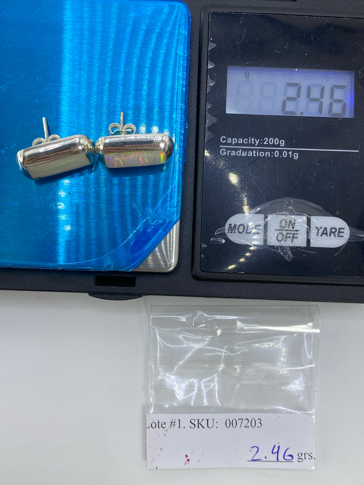 Aretes de Plata con Ópalo de Fuego — Taxco 925 — foto 6