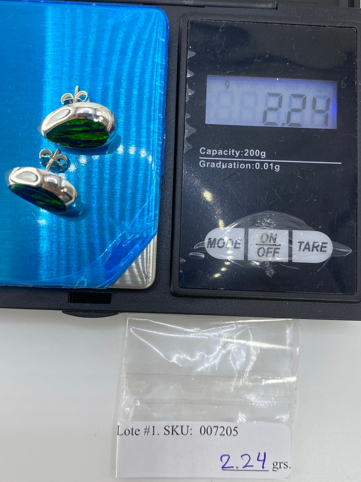 Aretes de Plata con Ópalo de Fuego Verde — Taxco 925 — foto 6
