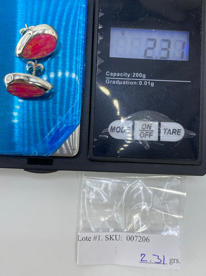 Aretes de Plata con Ópalo de Fuego Verde — Taxco 925 — foto 6