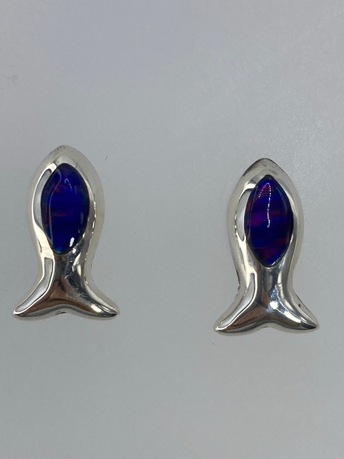 Aretes vistos desde el lateral en escala con regla, midiendo 1.2 cm de largo
