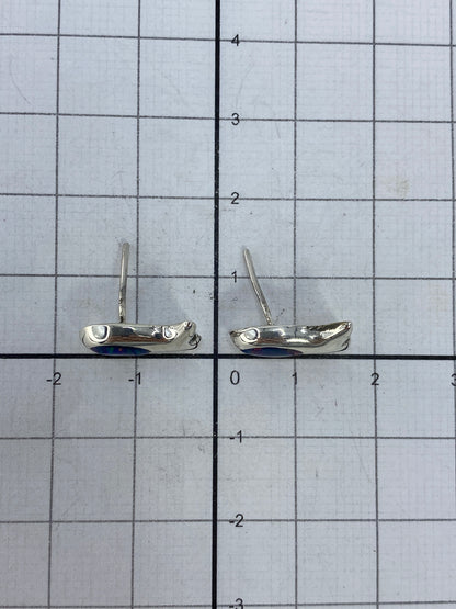 Aretes de plata con ópalo de fuego marcados con Quinto 925 al reverso