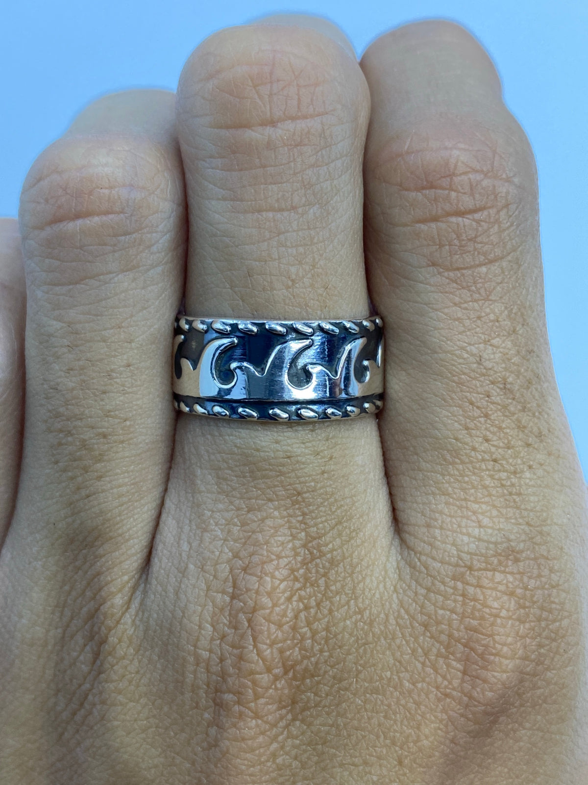 Anillo de Plata Repujado Ondulante — Taxco 925 — foto 5