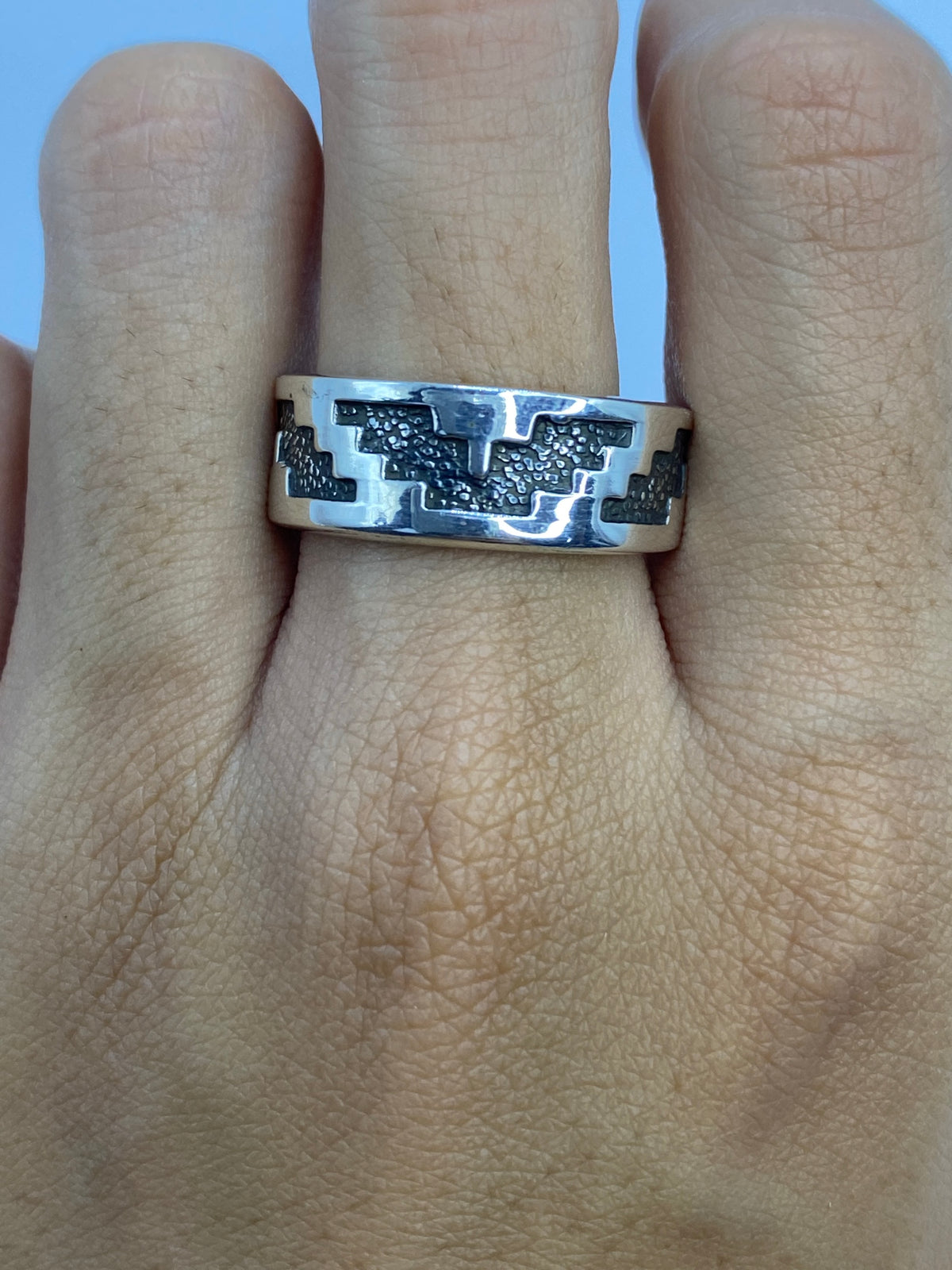 Anillo de Plata Repujado Geométrico — Taxco 925 — foto 5