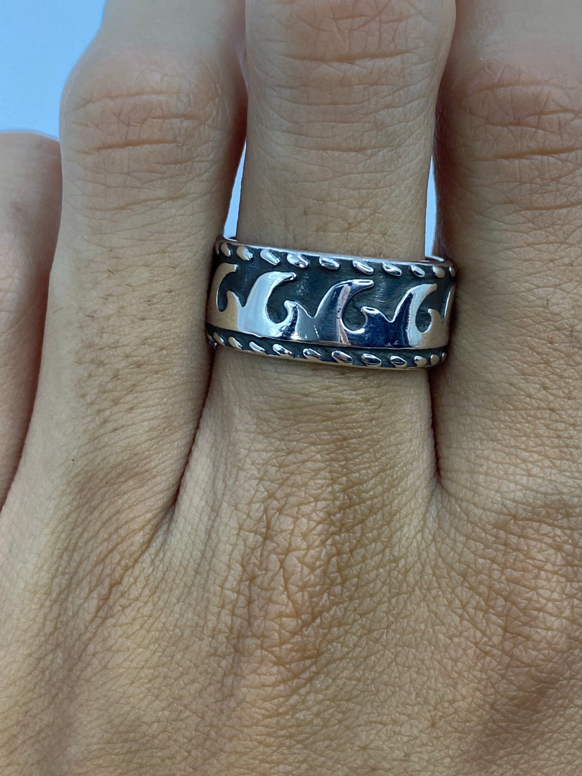 Anillo de Plata Repujado Olas — Taxco 925 — foto 5