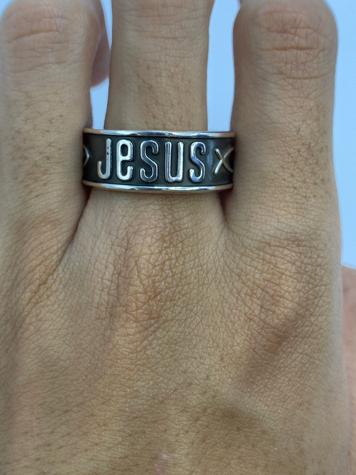 Anillo de Plata Grabado Jesús — Taxco 925 — foto 5