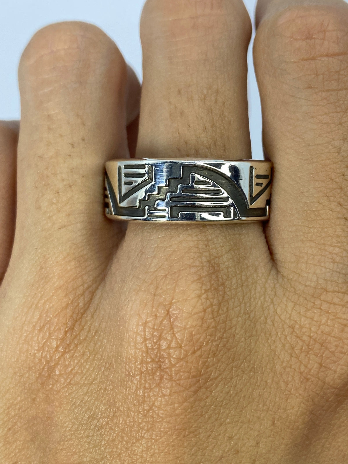 Anillo de Plata Repujado Prehispánico — Taxco 925 — foto 5