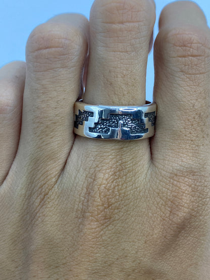 Anillo de Plata Repujado Geométrico — Taxco 925 — foto 5