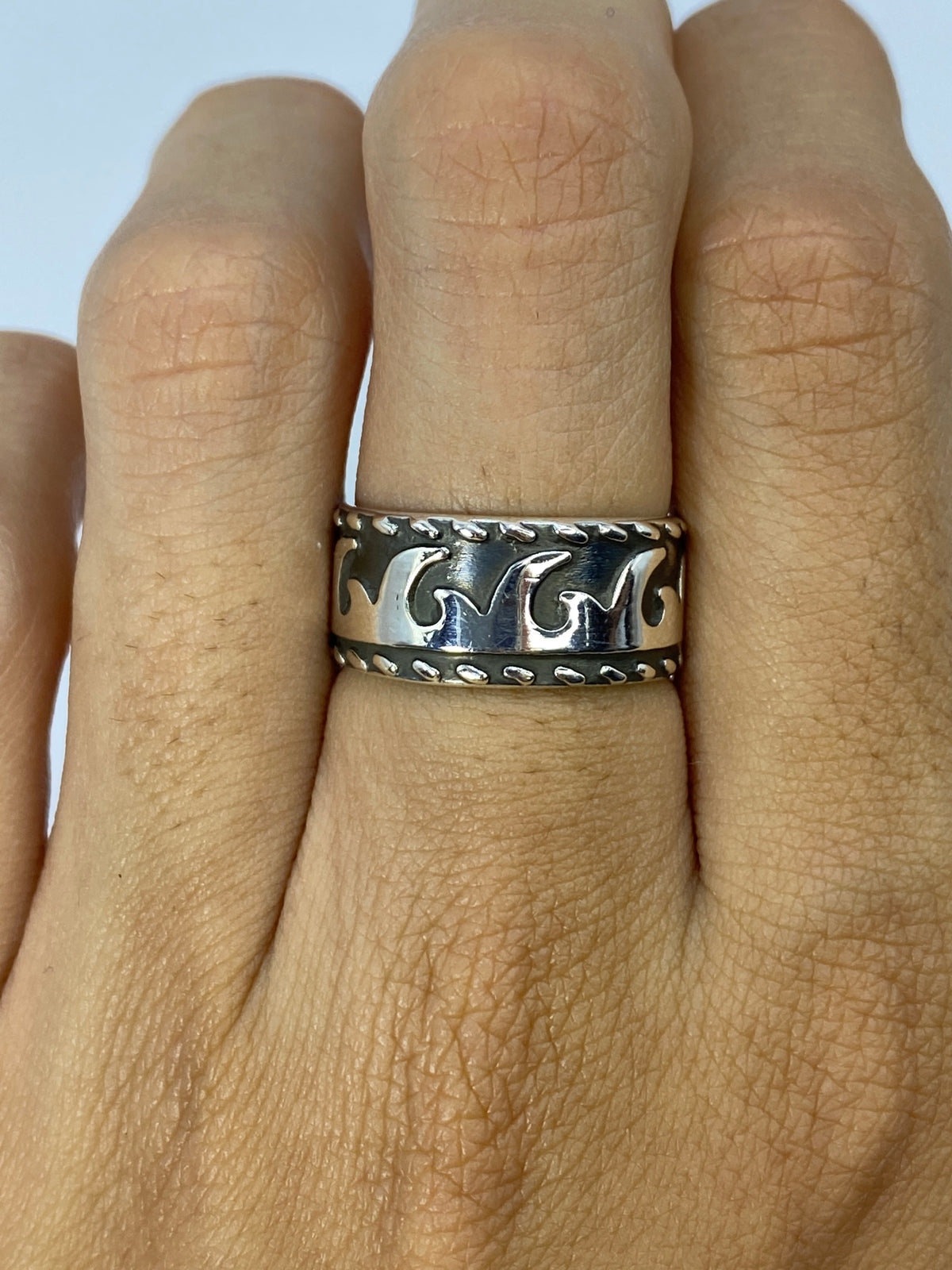 Anillo de Plata Repujado Étnico — Taxco 925 — foto 5