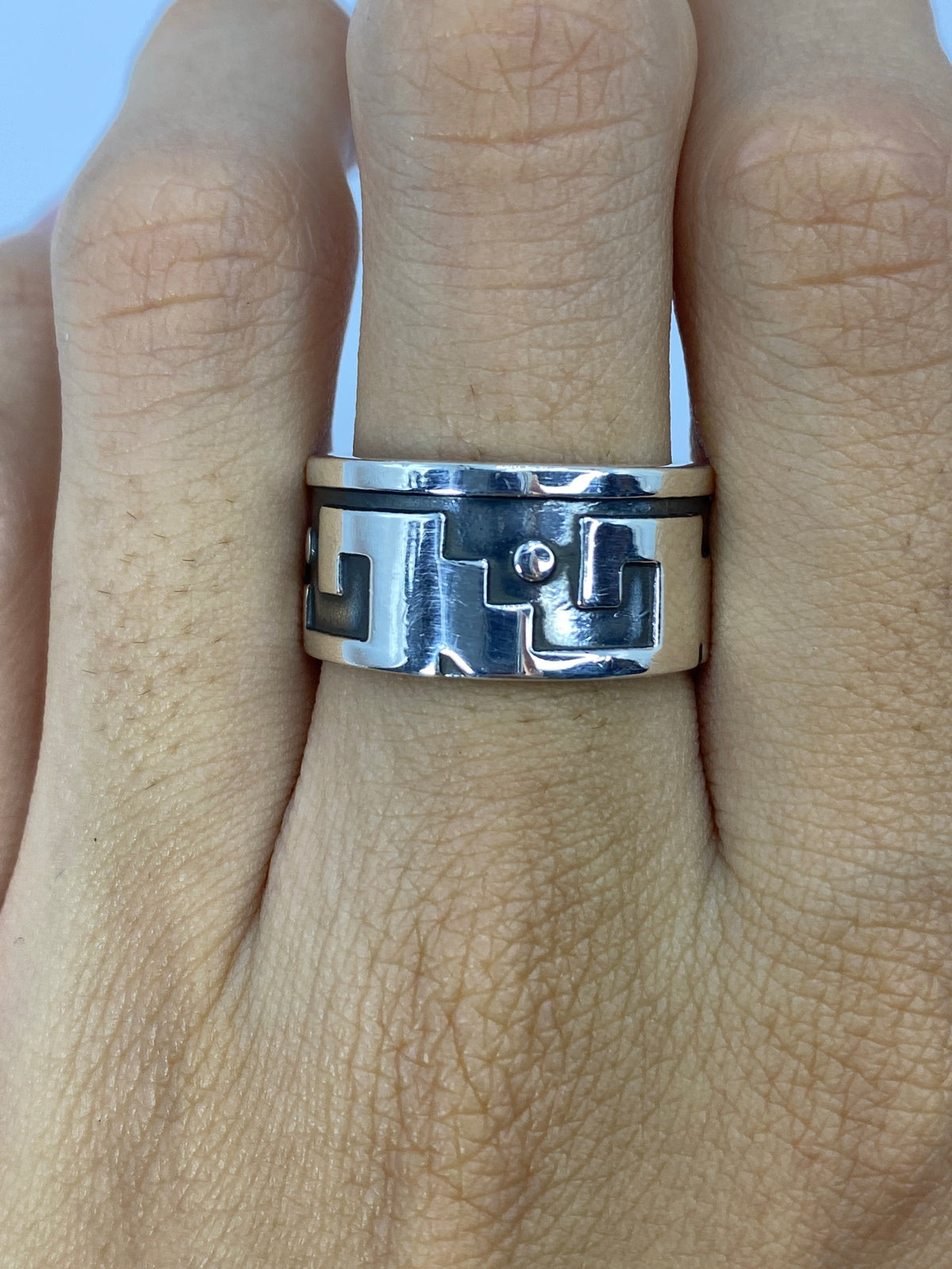 Anillo de Plata Repujado Étnico — Taxco 925 — foto 5