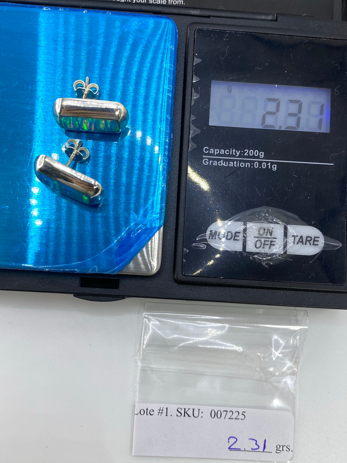 Aretes de Plata con Opalo de Fuego Verde — Taxco 925 — foto 6