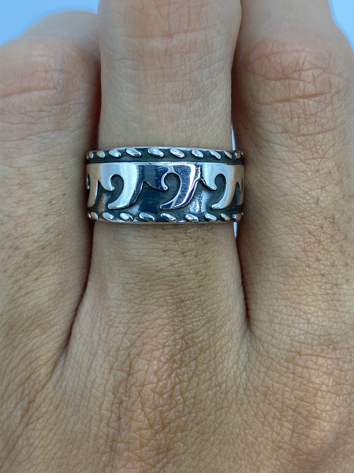 Anillo de Plata Repujado Étnico — Taxco 925 — foto 5