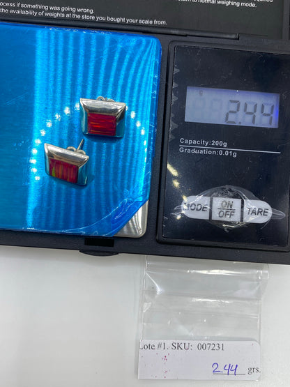 Aretes de Plata con Ópalo de Fuego Rosa — Taxco 925 — foto 6