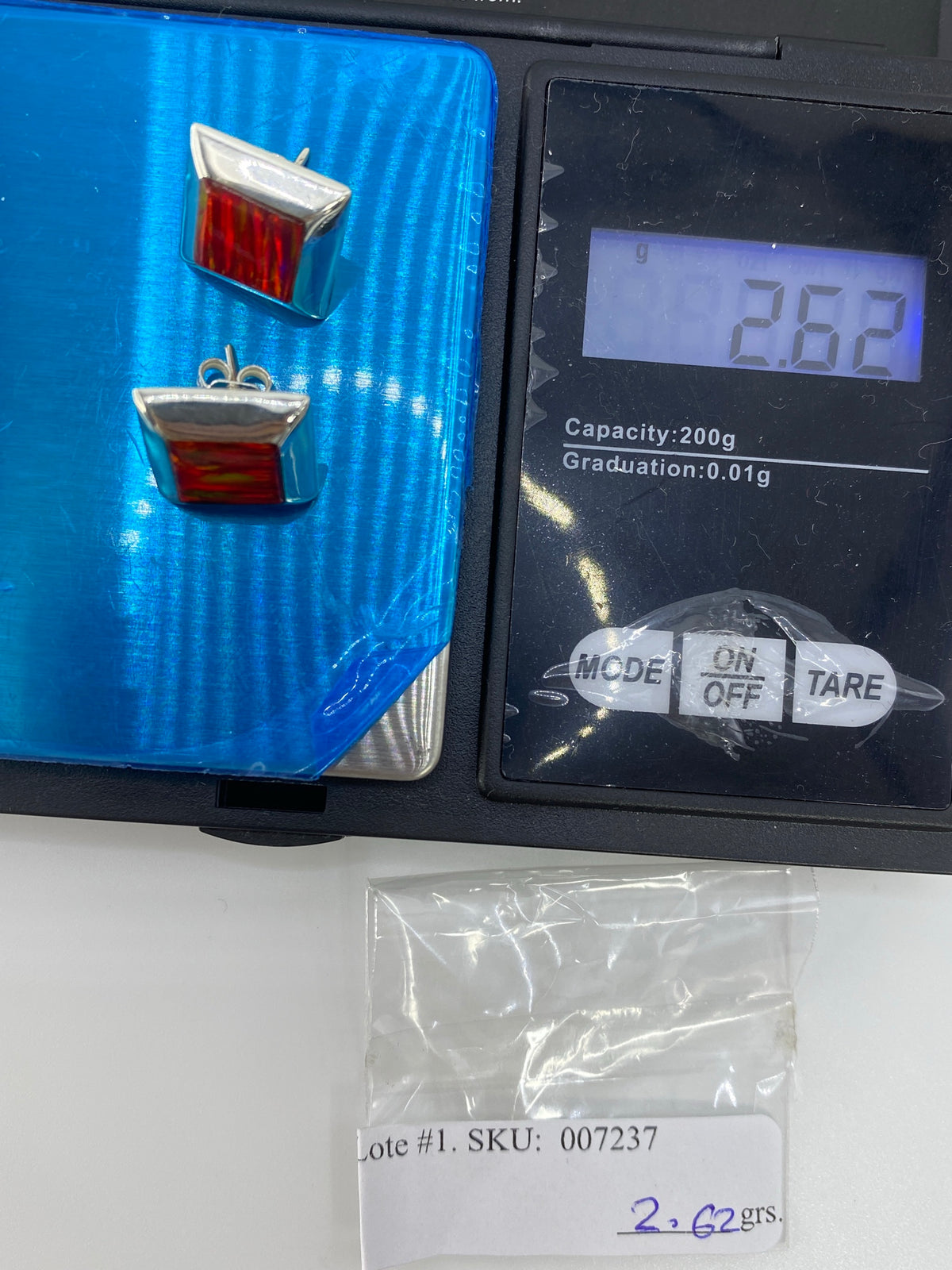 Aretes Plata Ópalo de Fuego Rojo — Taxco 925 — foto 6