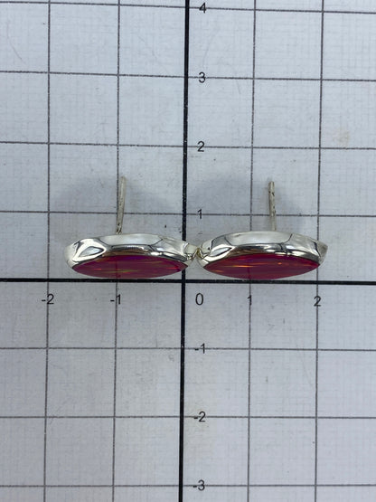 Aretes de ópalo de fuego con certificado de autenticidad 925