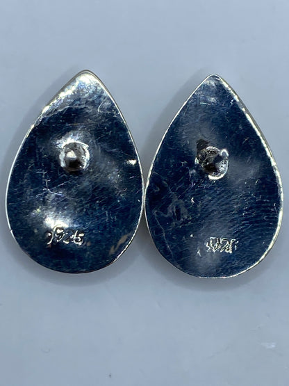 Aretes de Plata con Ópalo de Fuego Azul — Taxco 925 — foto 5