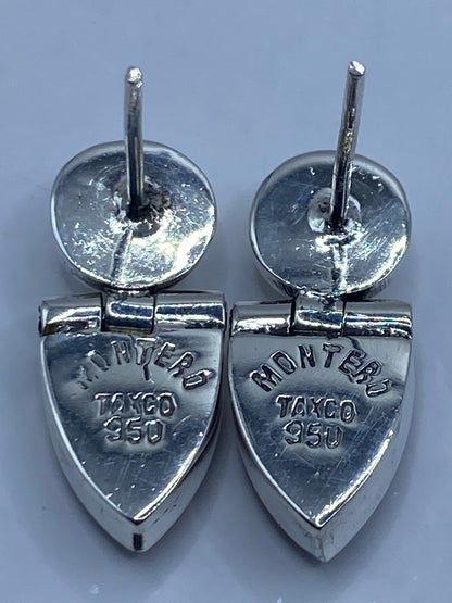 Aretes de Plata 950 con Ópalo de Fuego Rosa — Taxco — foto 5