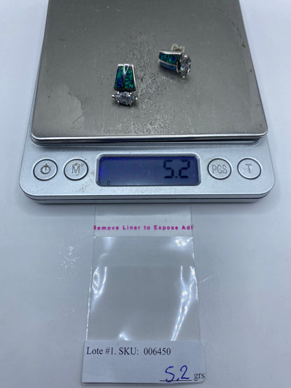 Aretes de Plata con Ópalo de Fuego Verde — Taxco 925 — foto 6