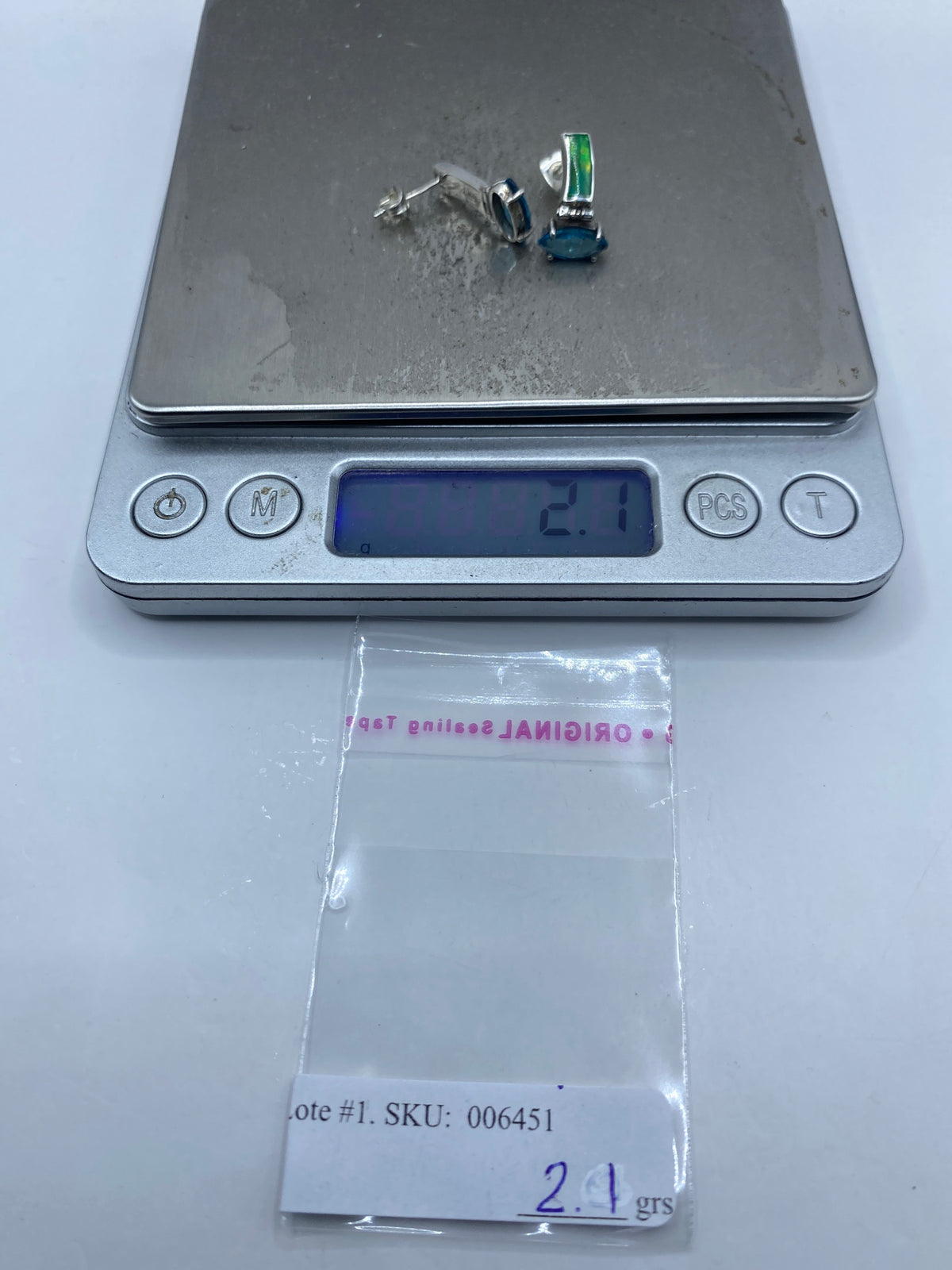 Aretes de Plata Opalo de Fuego Verde — Taxco 950 — foto 6