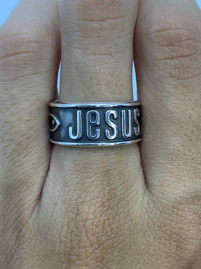 Anillo de Plata Repujado Religioso Jesús — Taxco 925 — foto 5