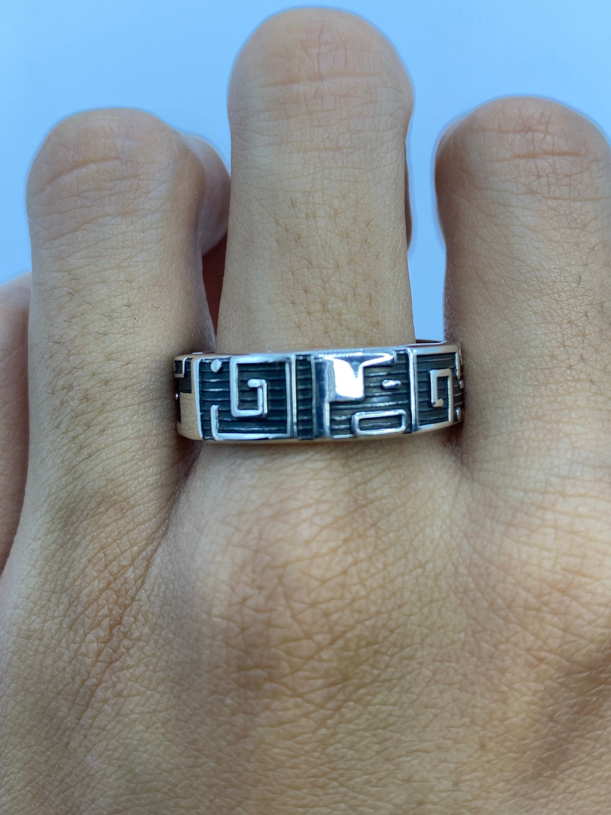 Anillo de Plata Repujado Prehispánico — Taxco 925 — foto 5