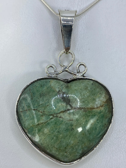 Dije de Plata 950 Corazón con Piedra Verde Olivo — foto 3