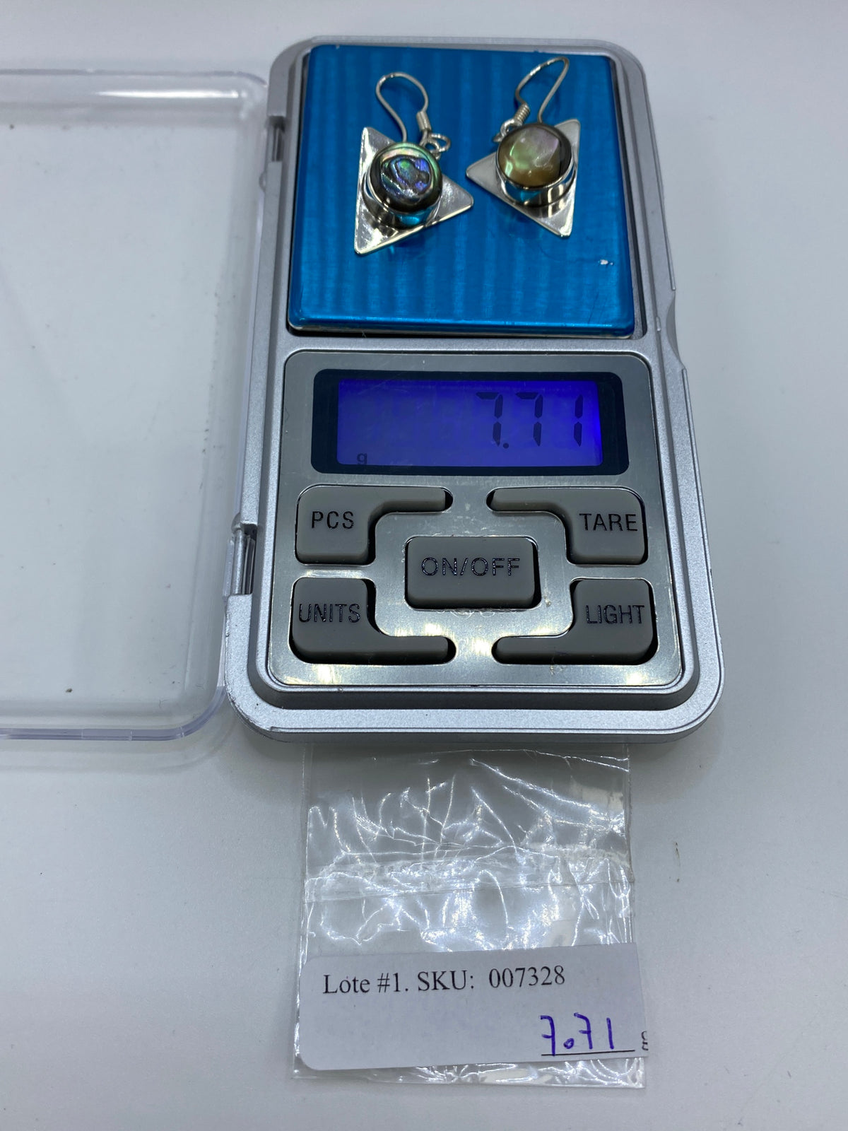 Aretes Plata Perla Triangular — Taxco 925 — foto 6