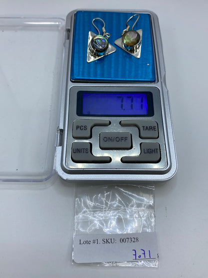Aretes Plata Perla Triangular — Taxco 925 — foto 6