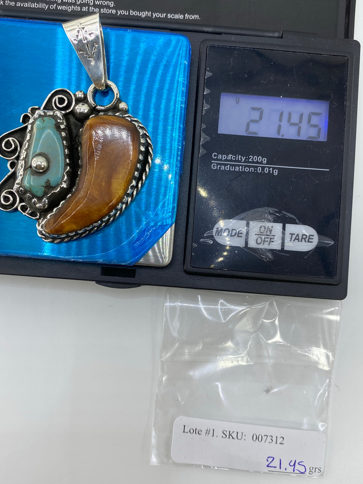 Dije de Plata Turquesa Azul Cielo — Taxco 925 — foto 6