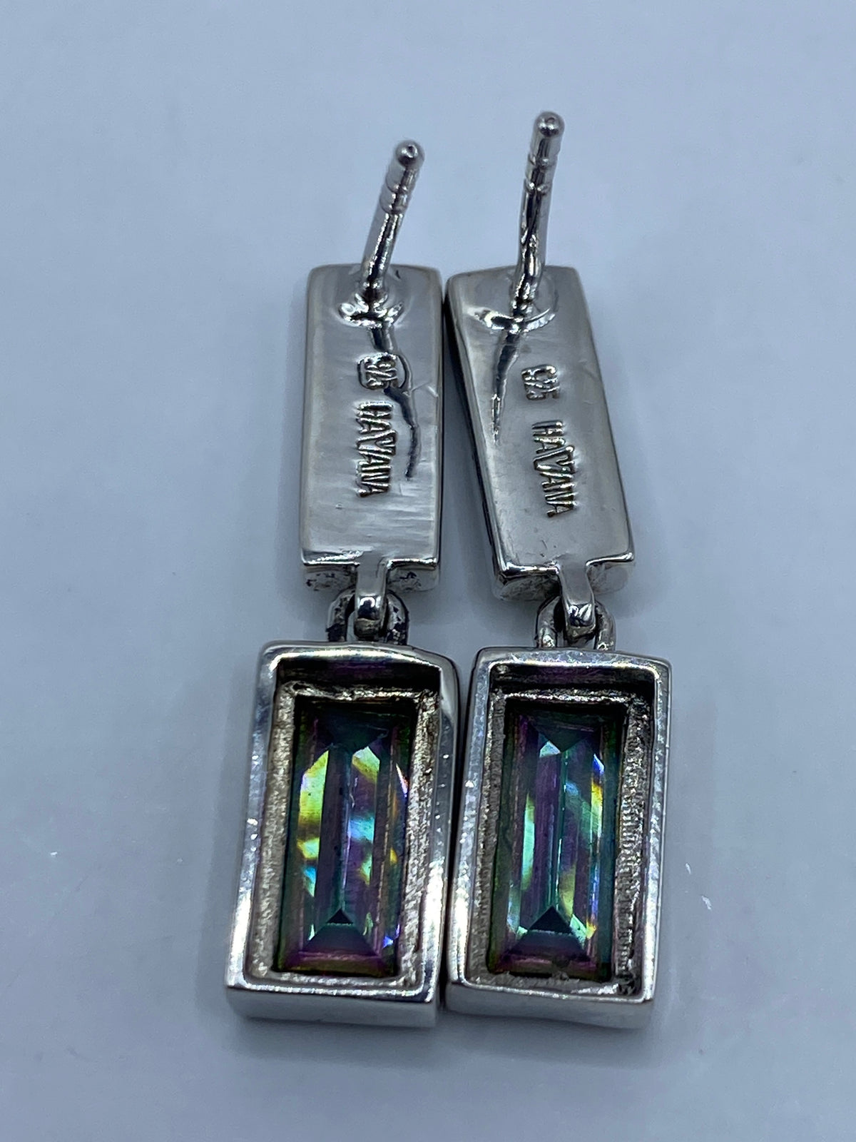Aretes de Plata con Ópalo de Fuego Azul — Taxco — foto 5