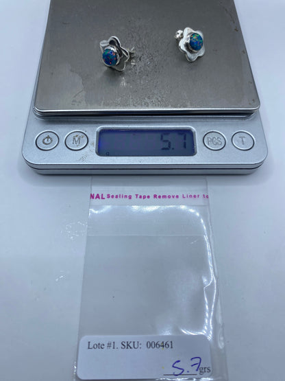 Aretes Plata Opalo de Fuego Azul — Taxco 950 — foto 6