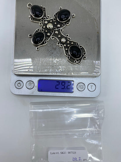 Cruz de Plata 950 con Ónix — Taxco Artesanal — foto 6
