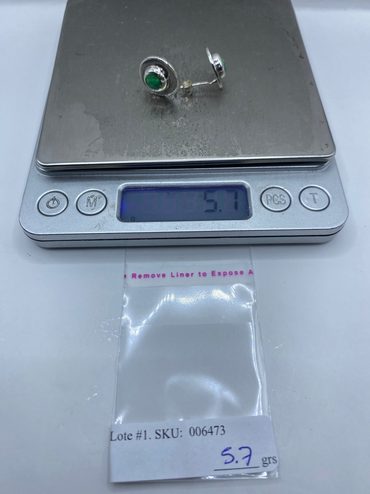 Aretes de Plata con Ópalo de Fuego Verde — Taxco 950 — foto 6