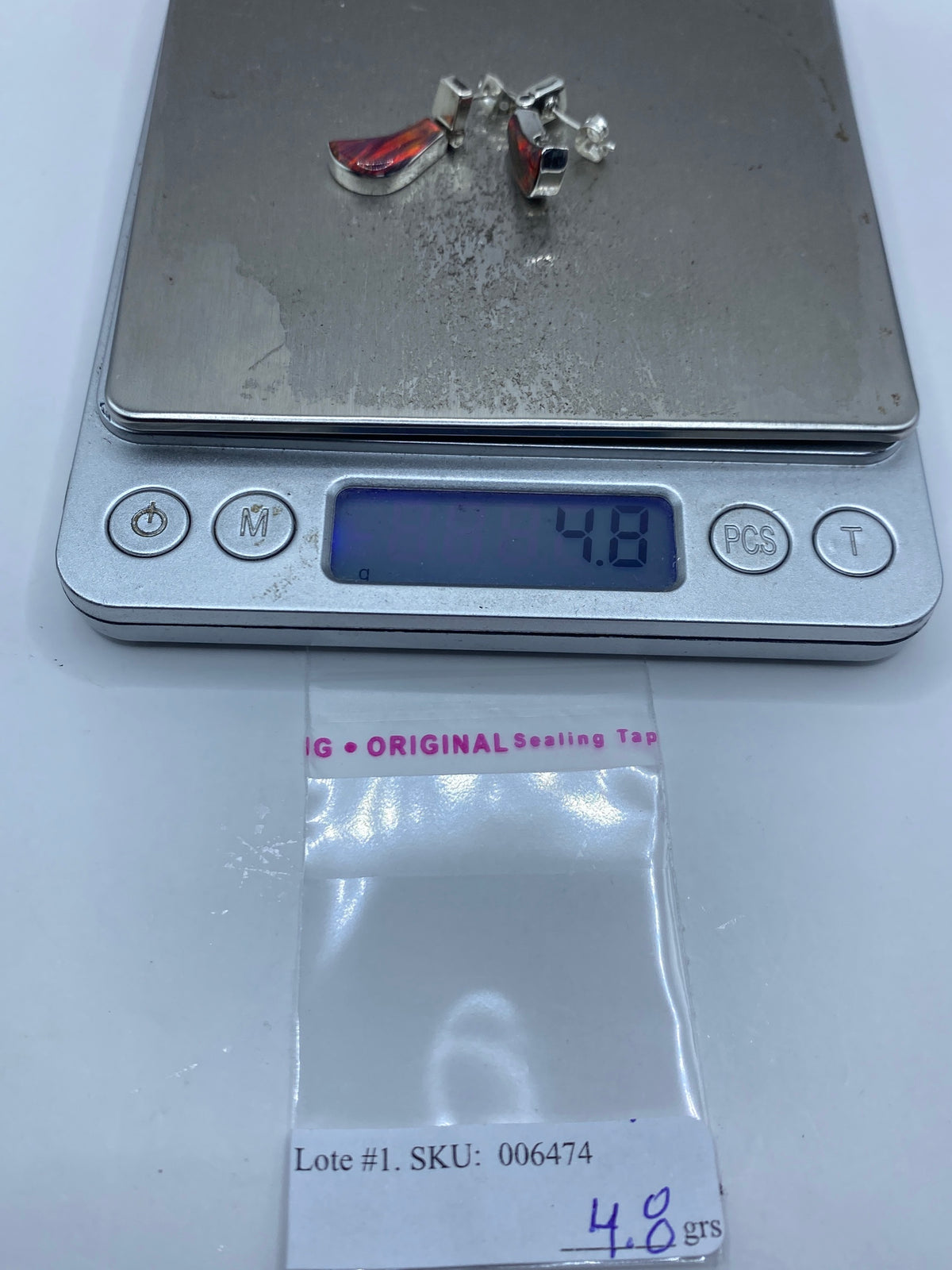Aretes de Plata 950 Ópalo de Fuego Multicolor — foto 6