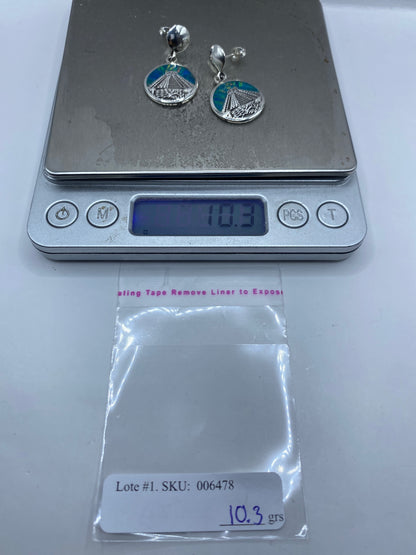 Aretes de Plata Ópalo de Fuego — Pirámide Chichén Itzá — foto 6