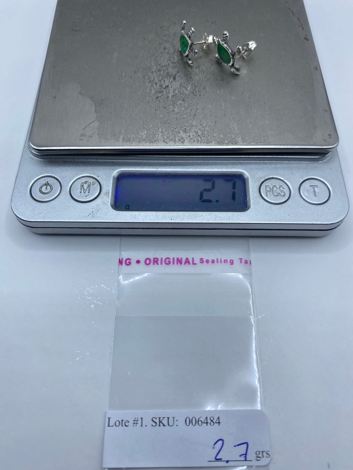 Aretes Plata 950 Ópalo de Fuego Verde Limón — foto 6