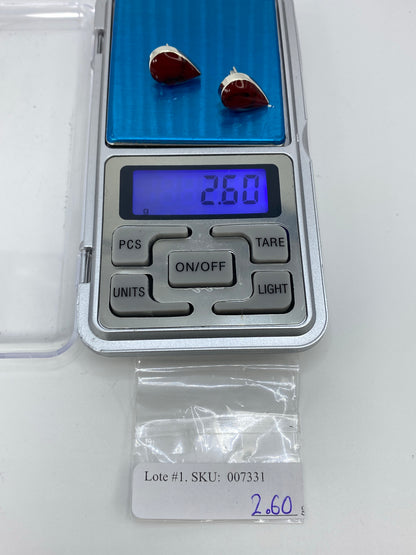 Aretes de Plata con Coral Rojo — Taxco 925 — foto 6