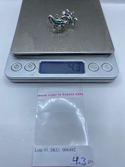 Aretes de Plata Lagartija con Ópalo de Fuego — Taxco — foto 6