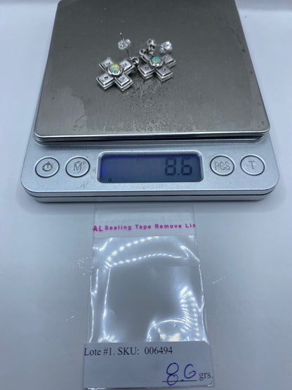Aretes de Plata Ópalo de Fuego — Cruz de Taxco — foto 6