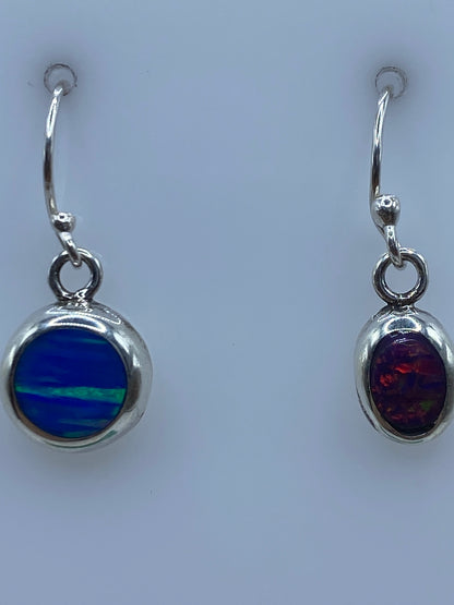 Aretes de Ópalo medidos en regla — 2.3 cm de largo