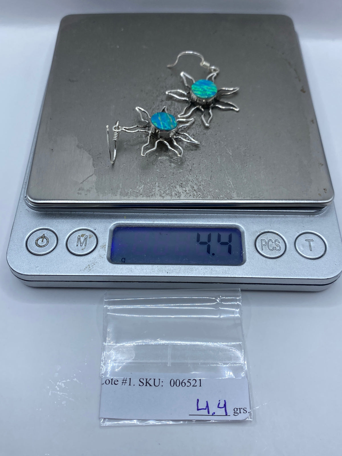 Aretes Plata Ópalo de Fuego Azul — Taxco 950 — foto 6