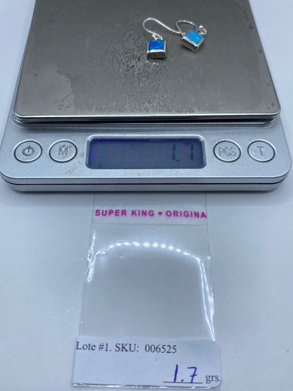 Aretes Plata Ópalo de Fuego Azul — Taxco 925 — foto 6