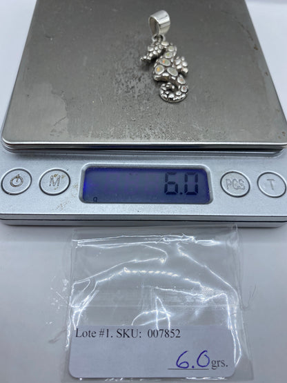 Dije Caballo de Mar Plata 950 Ópalo de Fuego — Tornasol — foto 6