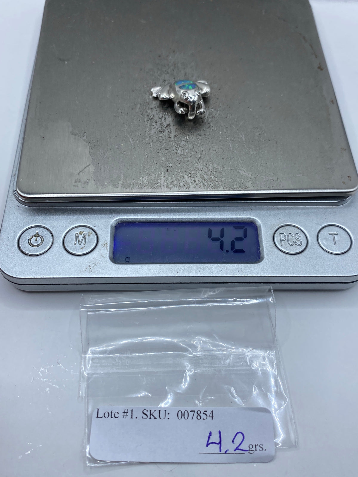 Dije Rana de Plata con Ópalo Azul Cielo — Taxco 925 — foto 6