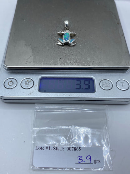 Dije Rana de Plata 950 con Ópalo de Fuego Azul — foto 6