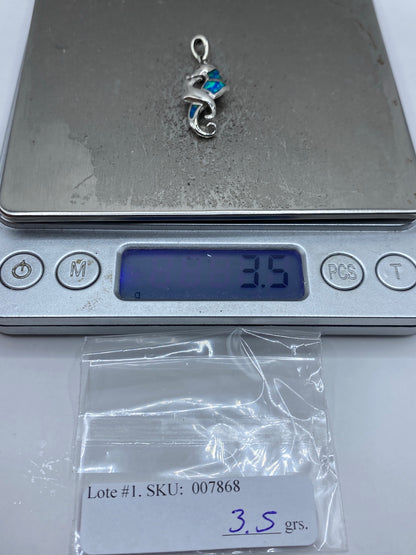 Dije Caballito de Mar Plata 925 con Ópalo Azul — Taxco — foto 6
