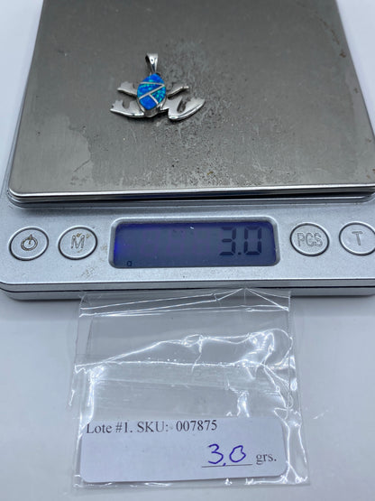 Dije Rana de Plata con Ópalo de Fuego Azul — Taxco 925 — foto 6